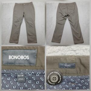 Bonobos Chinos Mens 34x28 Brown Tailored Fit Stretch Pants